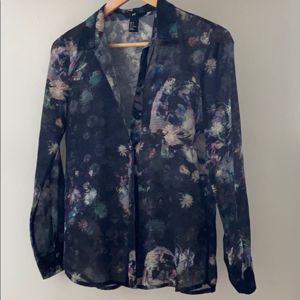 Abstract Floral Blouse